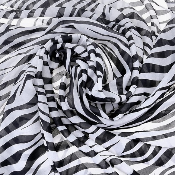 Zebra Swimwear Chiffon Printed Cover up Beach Sarong Pareo Bikini Swimsuit Wrap - Picture 4 of 8